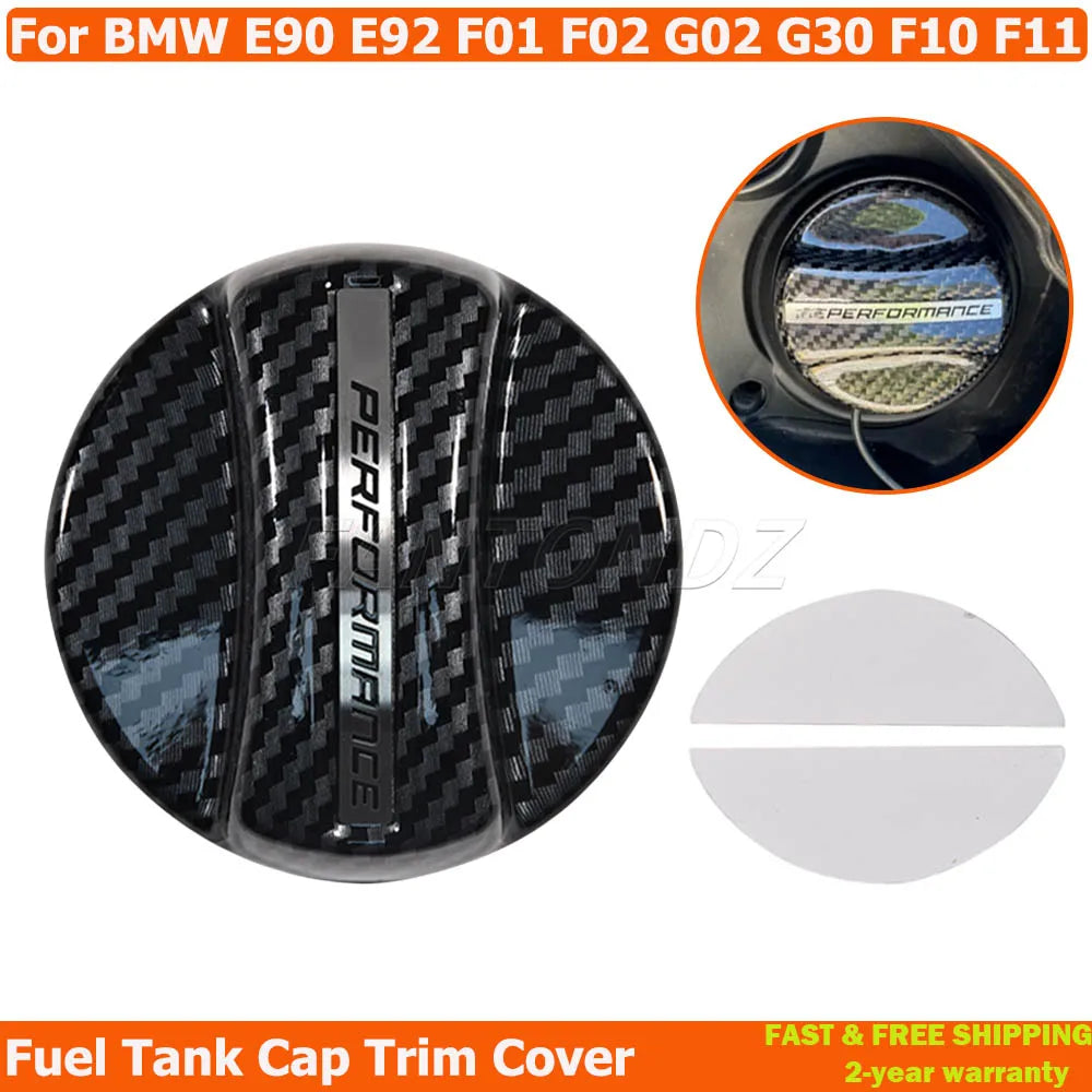 Carbon Fiber Style Fuel Tank Cap Trim for BMW – Universal Fit (E90–F80)