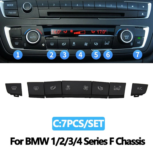 AC Climate Control Button Replacement Caps for BMW 1-Series, 2-Series, 3-Series, 4-Series (F20–F35, F80)
