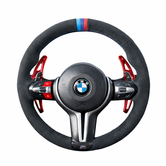 BMW Alcantara-Style Suede Steering Wheel Cover for F Chassis, M Performance Inspired