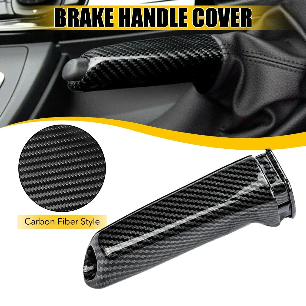 Carbon Fiber Style Handbrake Handle Cover for BMW (E60–E92, X1, Z4, F80, F82, F32)