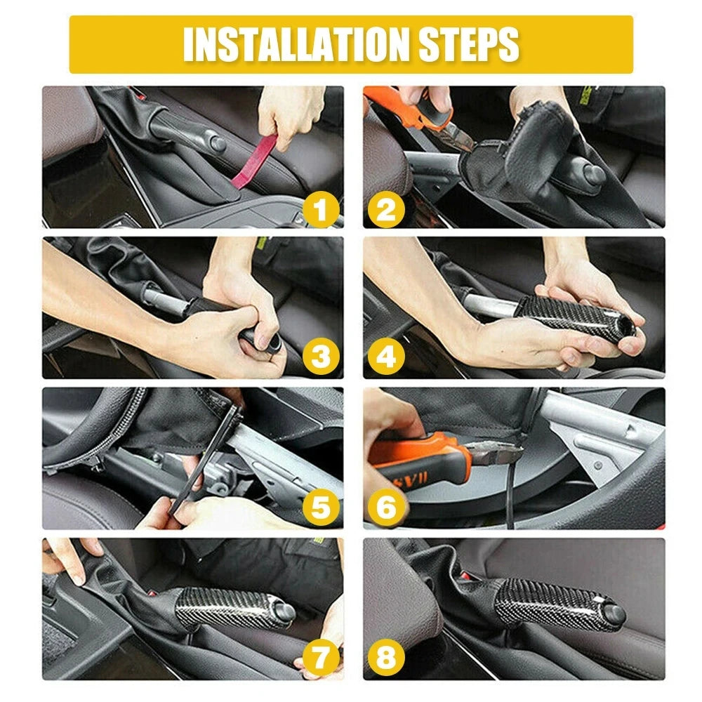 Carbon Fiber Style Handbrake Handle Cover for BMW (E60–E92, X1, Z4, F80, F82, F32)