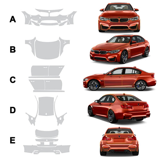Pre-Cut Paint Protection Film (PPF) Kit for BMW M3 F80 Sedan (2014–2019) – Clear TPU Body Protection