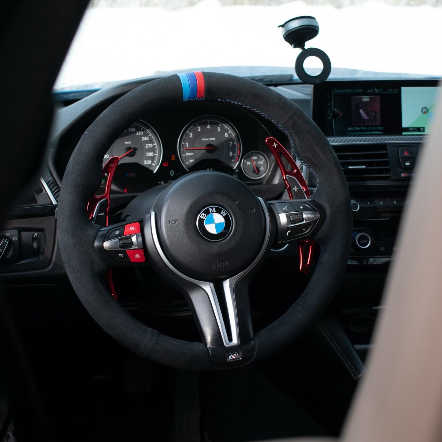 BMW Alcantara-Style Suede Steering Wheel Cover for F Chassis, M Performance Inspired